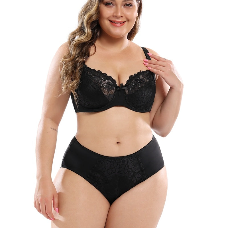 Lace plus size bra set