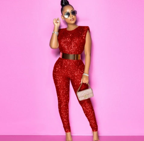 Fat Women Plus Big Size Party Piece Jumpsuit Rompers Ladies