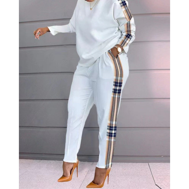 Women's Printed Long Sleeve Plus Size Loose-fitting Women's Casual Two-piece Suit