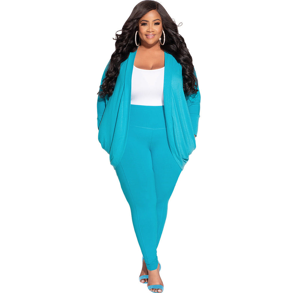 Cardigan And Leggings Plus Size Suit For Women