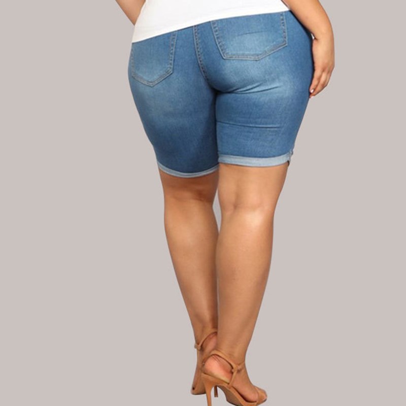 Summer Fat Women Jeans Plus Size Ripped Ladies Pants