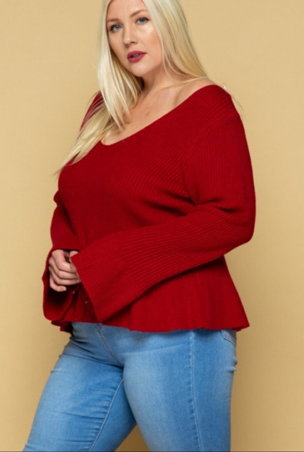 Brielle bell sleeve knit top