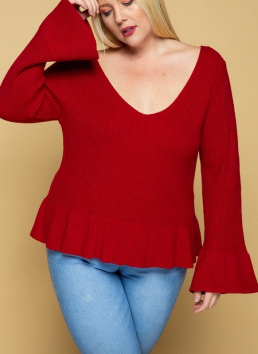 Brielle bell sleeve knit top