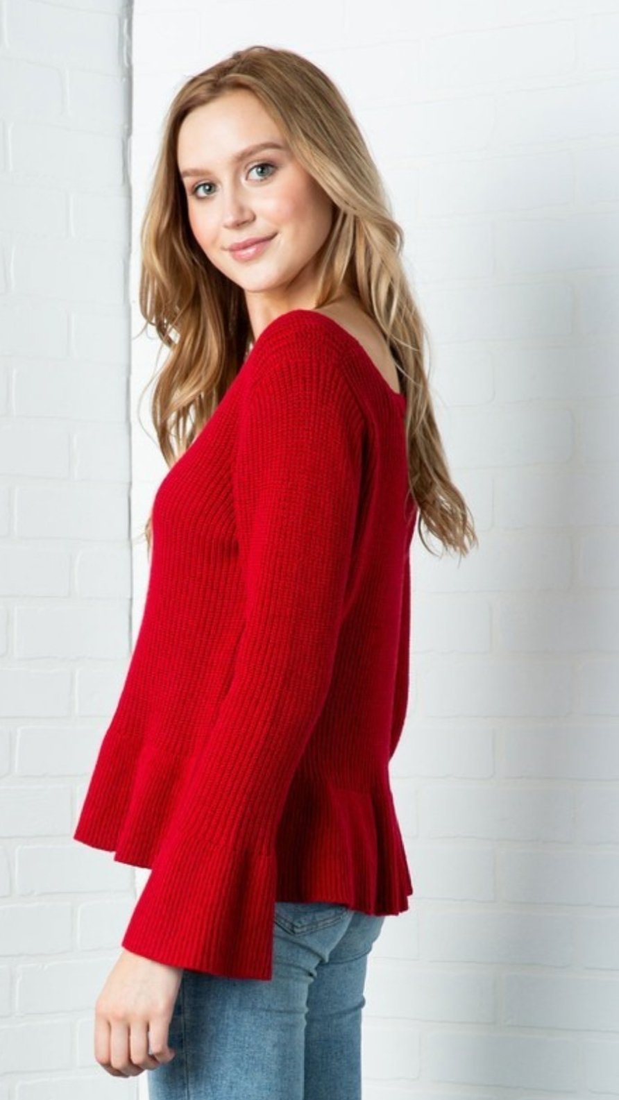 Brielle bell sleeve knit top