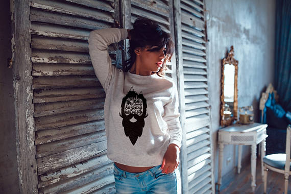 Hipster Beard Sweatshirt Women Sweatshirt Woman