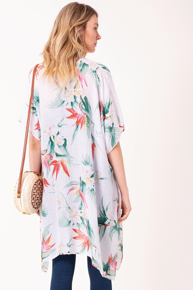 Floral Print Kimono