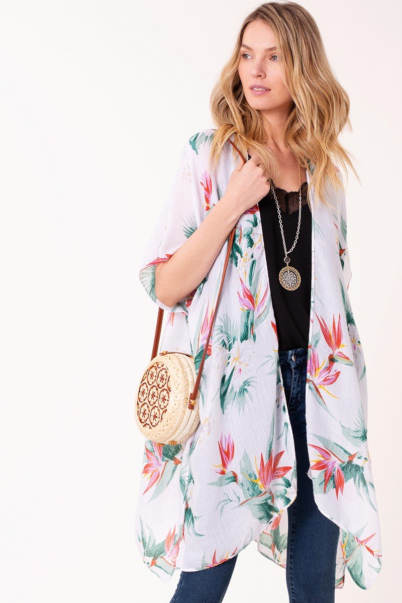 Floral Print Kimono