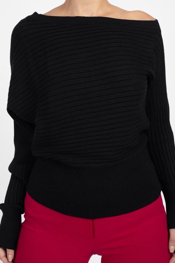 One Shoulder Ribbed Sweater