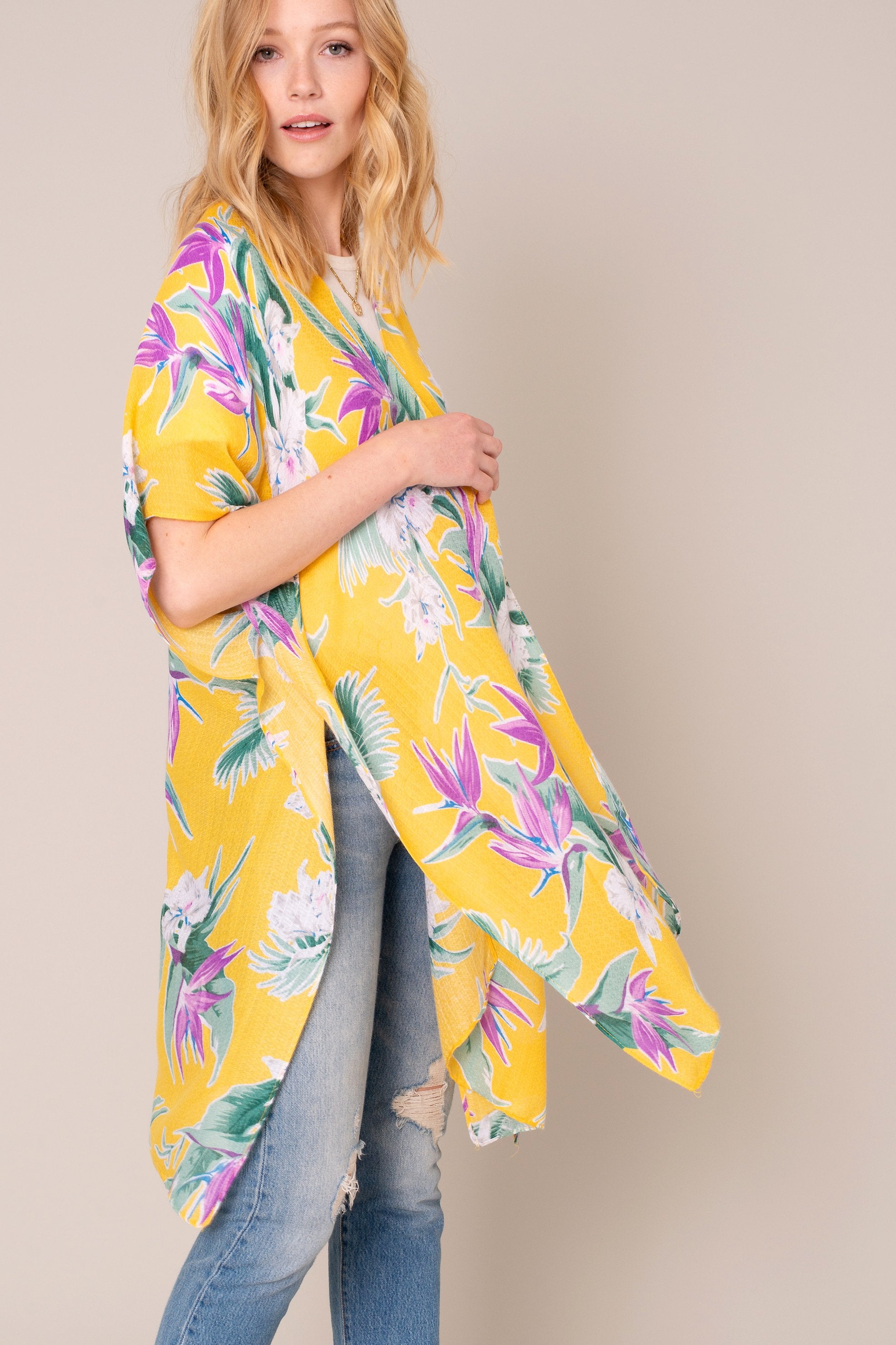 Floral Print Kimono