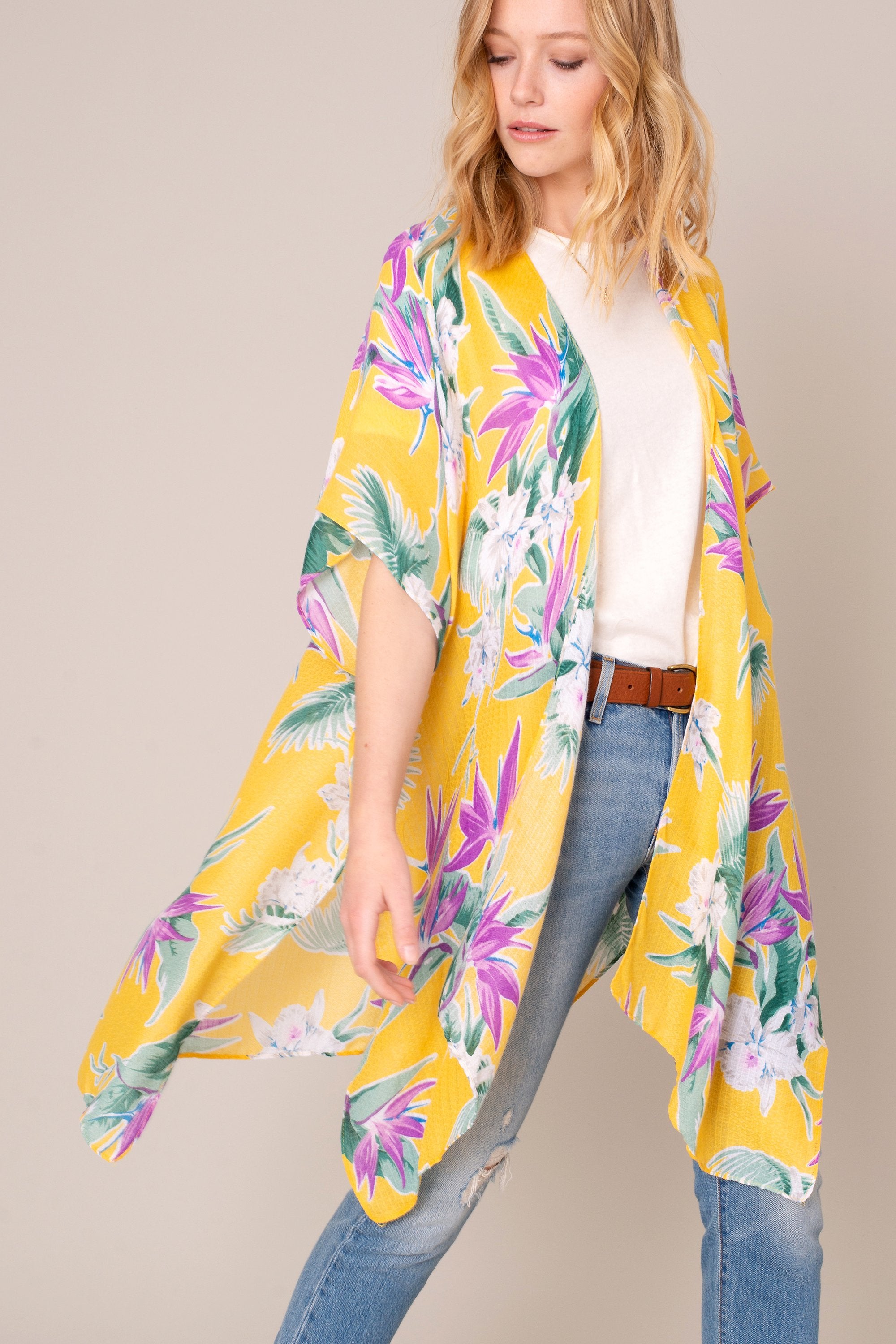 Floral Print Kimono